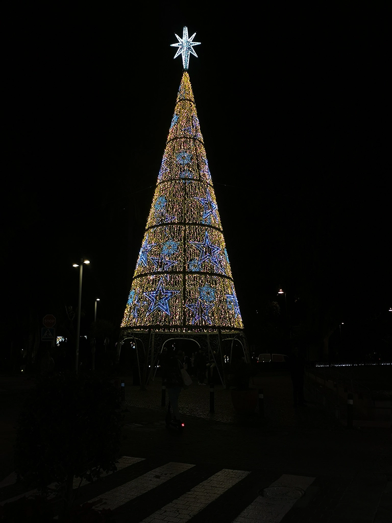 Der große Weihnachtsbaum in Algericas - Gesamtansicht