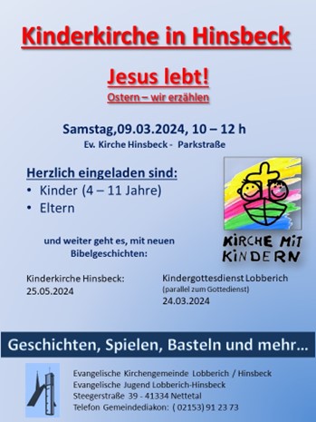 Plakat für Kinderkirche im März