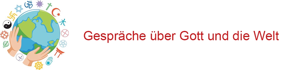 Die Erde und der Text "Gespräche über Gott und die Welt"