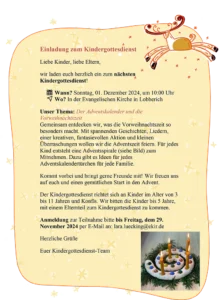 Gottesdienst - 1. Advent · Diakoniesonntag (Brot für die Welt) - und Kindergottesdienst @ Ev. Kirche Lobberich