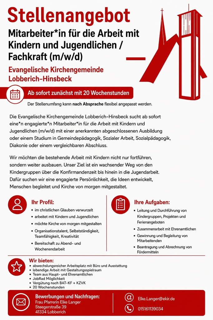 Stellenausschreibung Jugendleitung